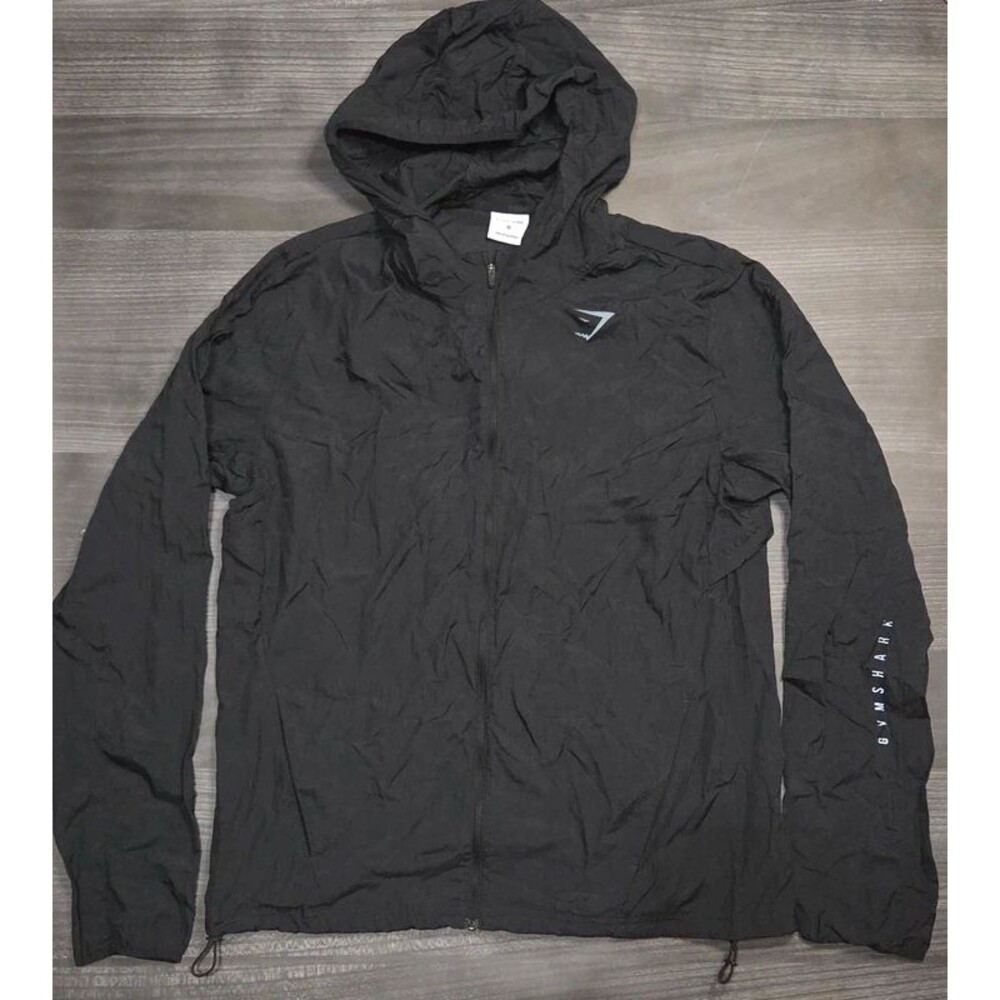 Gymshark Windbreaker Jacket Nylon Running Training Full Zip Hooded Mens M
